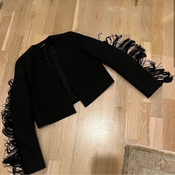 Maje cropped women’s blazer with fringe - Picture 9 of 14